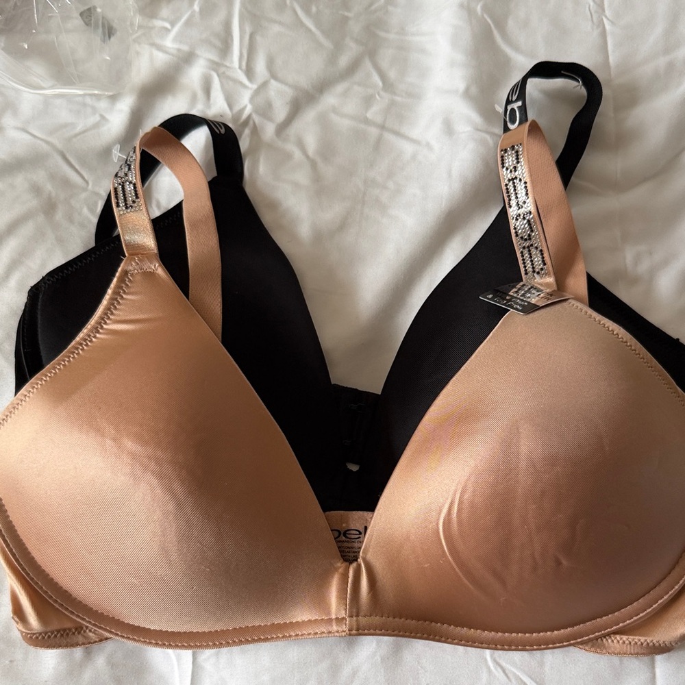 bebe Black and Tan Women's Bra Set size 36C